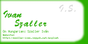 ivan szaller business card